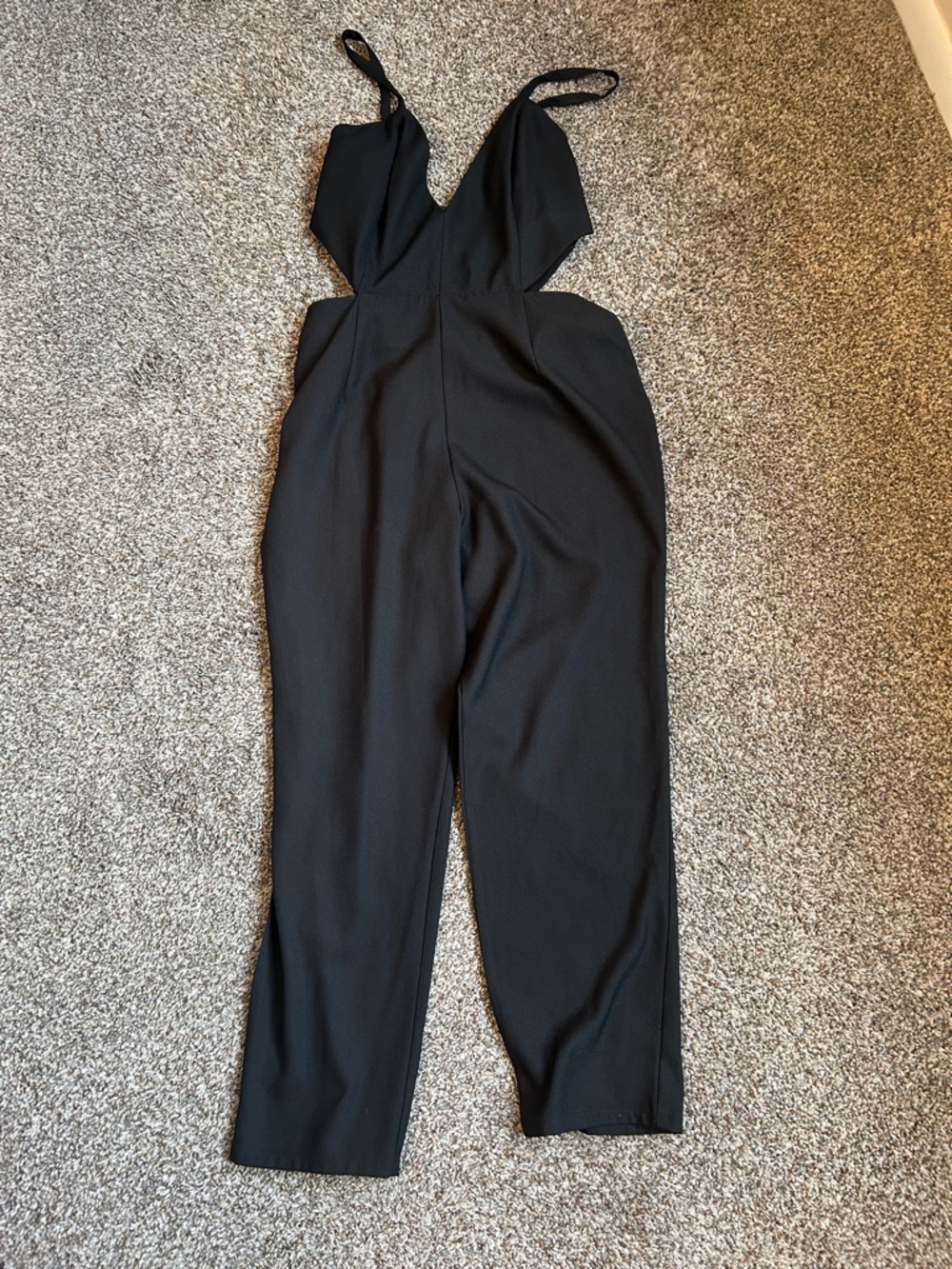 NBD Black V-Neck Cutout Jumpsuit